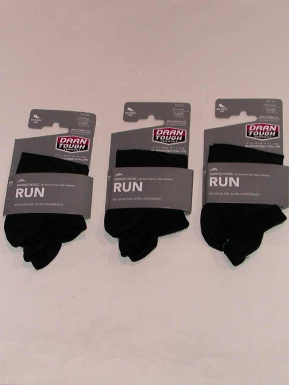 3 Pairs Darn Tough Run No Show Tab Socks Women's Size Medium NWT
